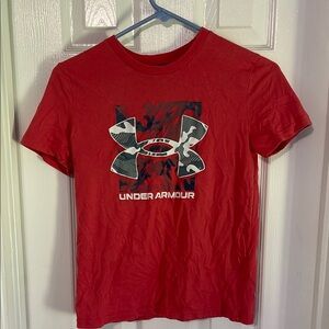 Under Armour Red Camo Logo Tee